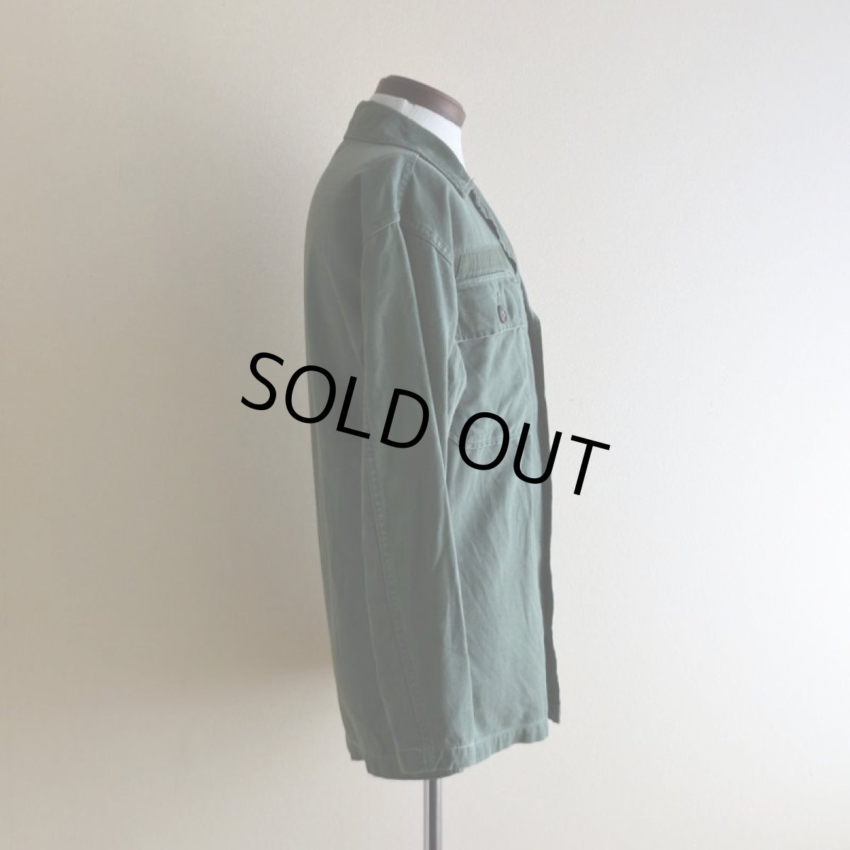 画像2: 1950s US.ARMY OG107 ユーティリティシャツ　 "1st初期"　 実寸S  (2)