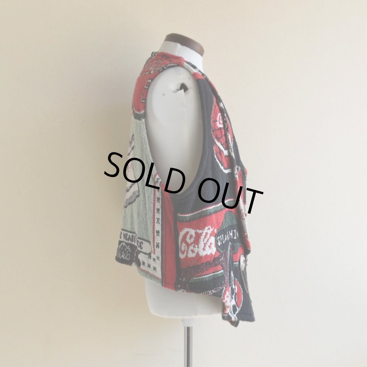 画像2: 1990s Coca-Cola ラグベスト　 "MADE IN USA"　 表記XL  (2)