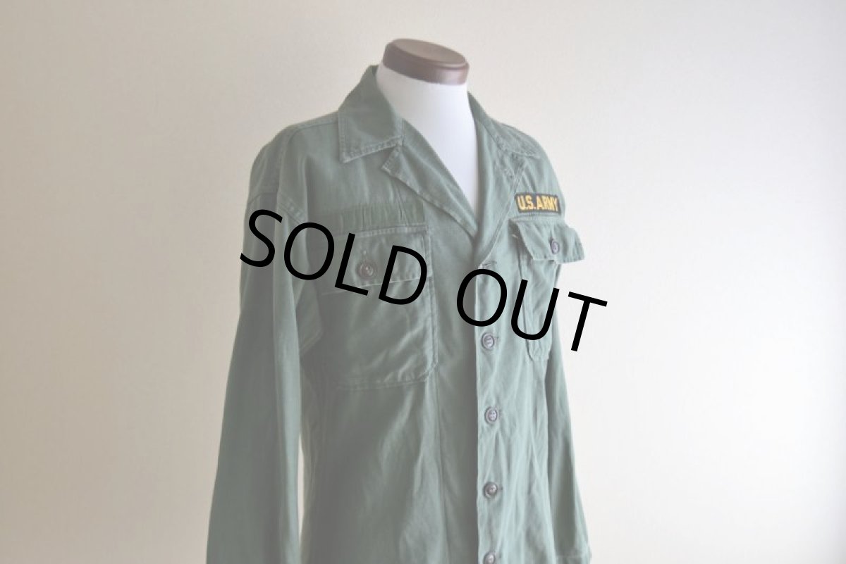 画像7: 1950s US.ARMY OG107 ユーティリティシャツ　 "1st初期"　 実寸S  (7)