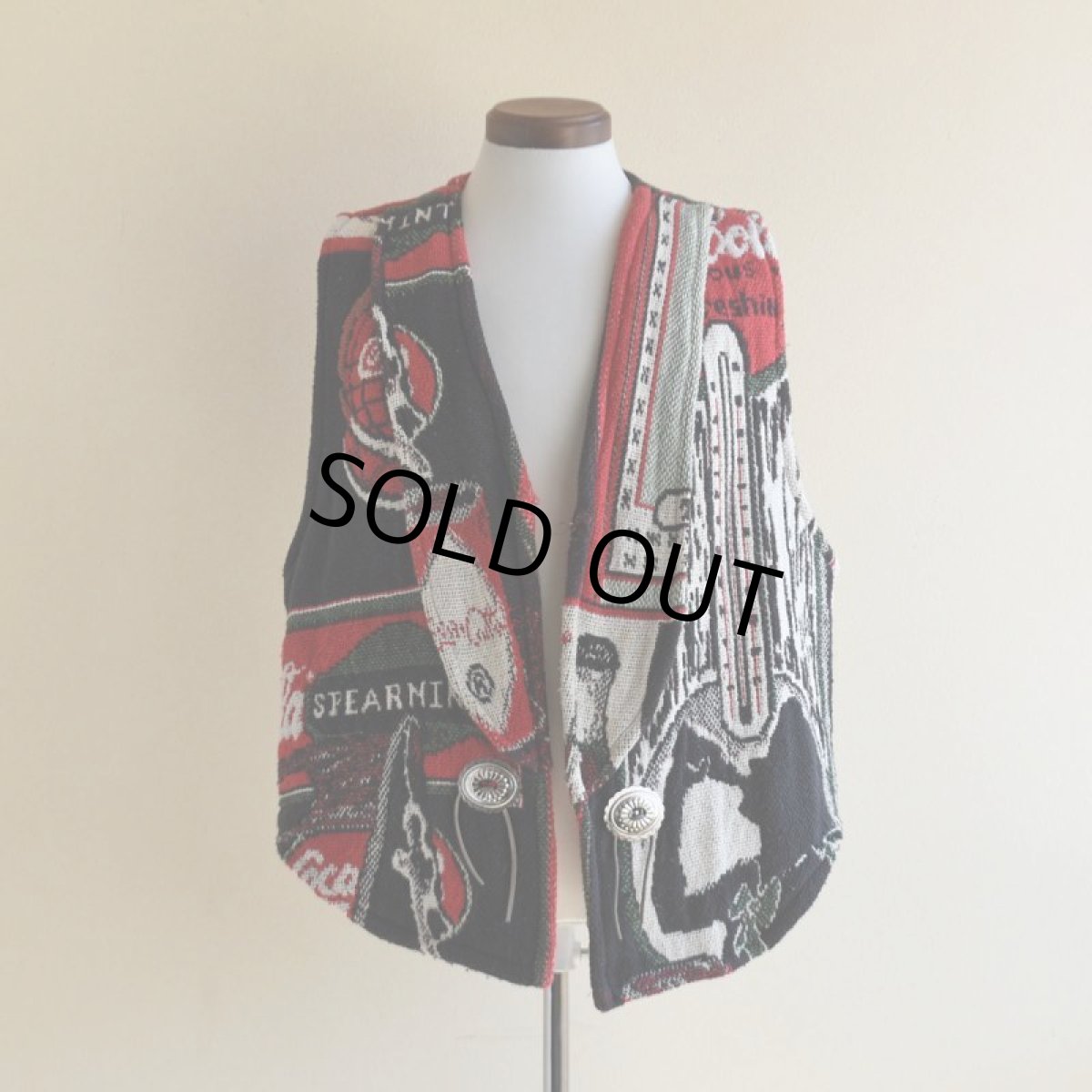 画像1: 1990s Coca-Cola ラグベスト　 "MADE IN USA"　 表記XL  (1)