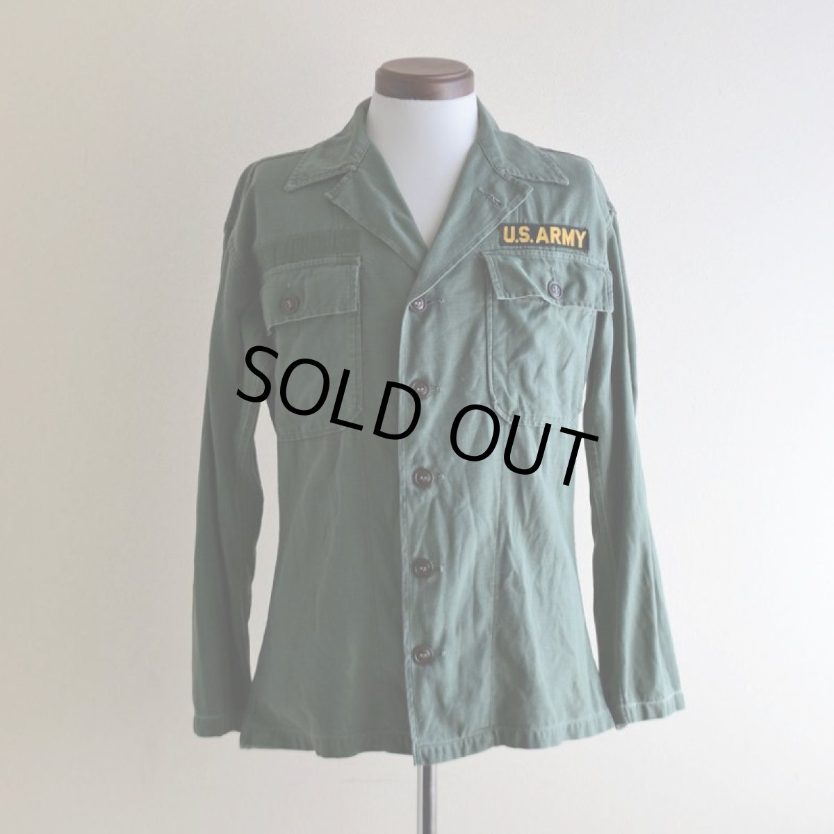 画像1: 1950s US.ARMY OG107 ユーティリティシャツ　 "1st初期"　 実寸S  (1)