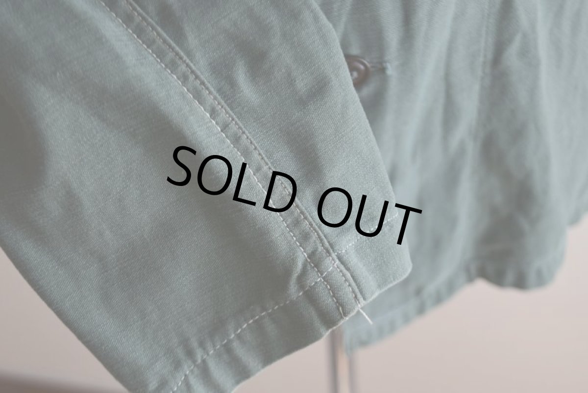 画像14: 1950s US.ARMY OG107 ユーティリティシャツ　 "1st初期"　 実寸S  (14)