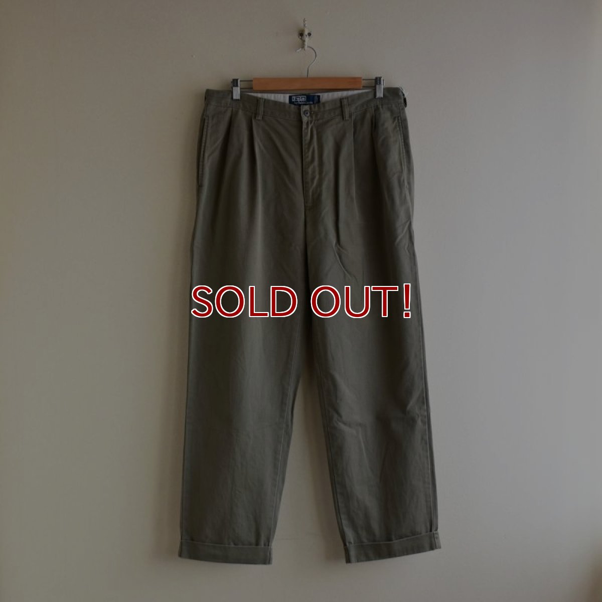 画像1: Polo by RalphLauren ツータックチノトラウザー　 "HAMMOND PANT"　 表記35×30  (1)
