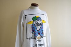 画像7: 1990s LISTEN HONEY 'cat woman' アートスウェット　 "MADE IN USA"　 表記M  (7)