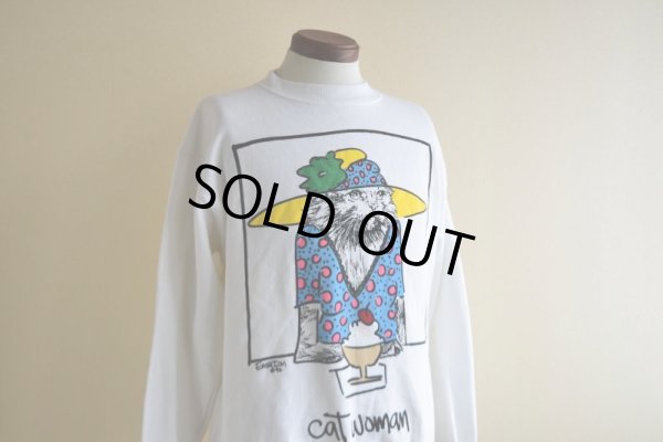 画像7: 1990s LISTEN HONEY 'cat woman' アートスウェット  "MADE IN USA"  表記M