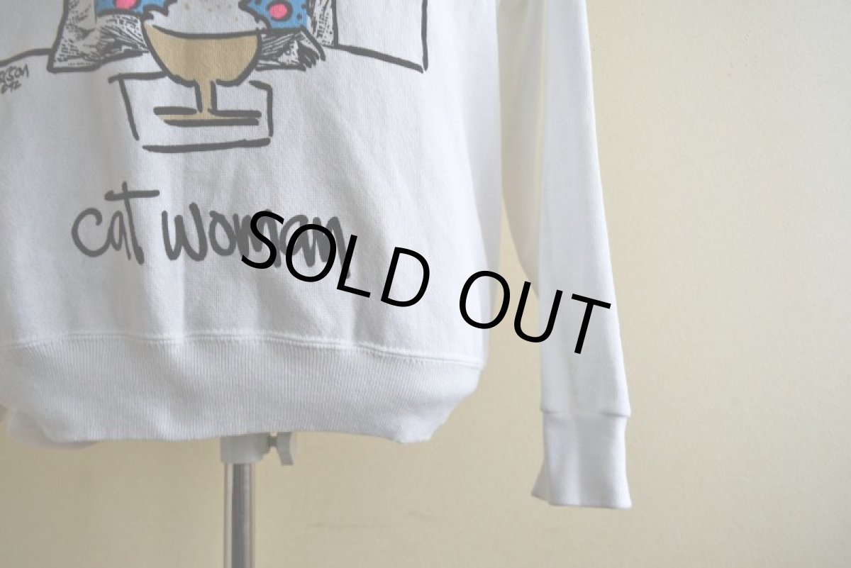 画像12: 1990s LISTEN HONEY 'cat woman' アートスウェット　 "MADE IN USA"　 表記M  (12)