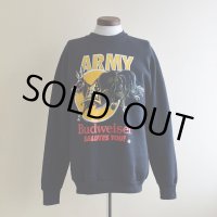 1980s Budweiser SALUTES YOU！ ARMY プリントスウェット　 "MADE IN USA"　 表記L 
