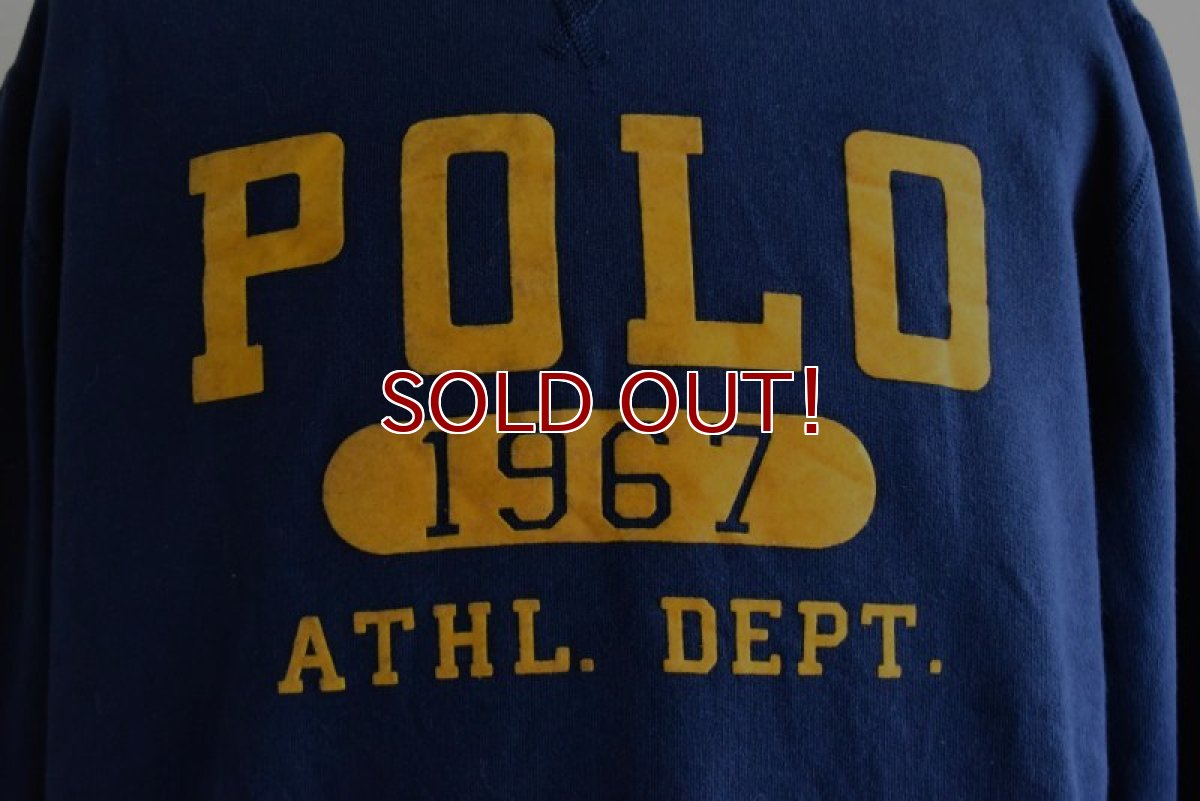 画像9: POLO RALPH LAUREN 両Vフロッキースウェット　 表記M  (9)