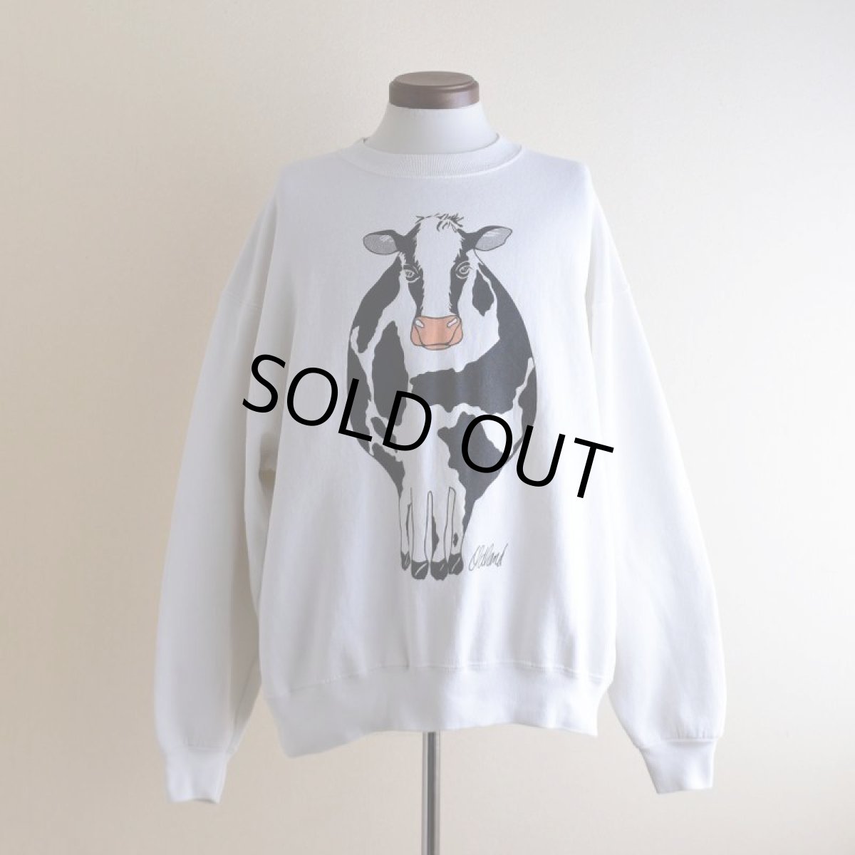 画像1: 1990s OLDLAND COW 両面プリントスウェット　 "MADE IN USA"　 表記XL  (1)