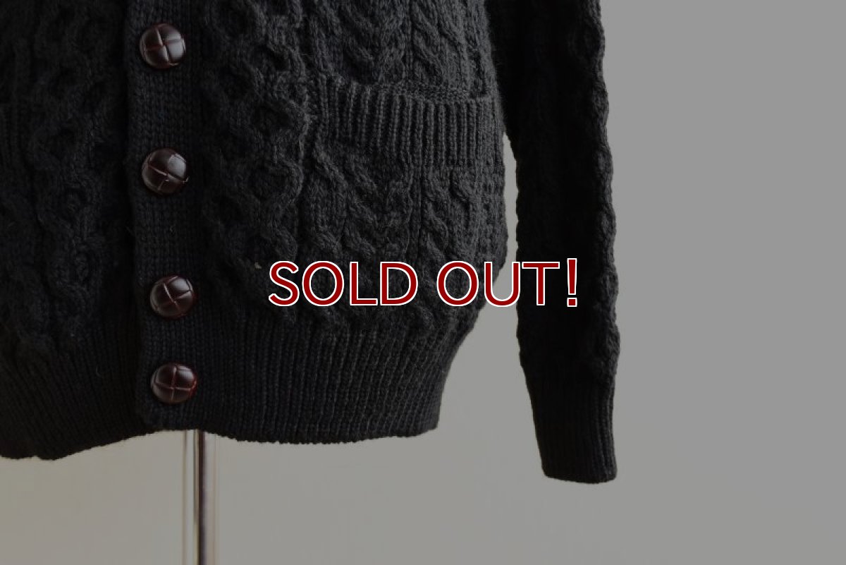 画像9: ARAN SWEATER MARKET フィッシャーマンニットカーディガン　 "MADE IN IRELAND"　 表記M  (9)