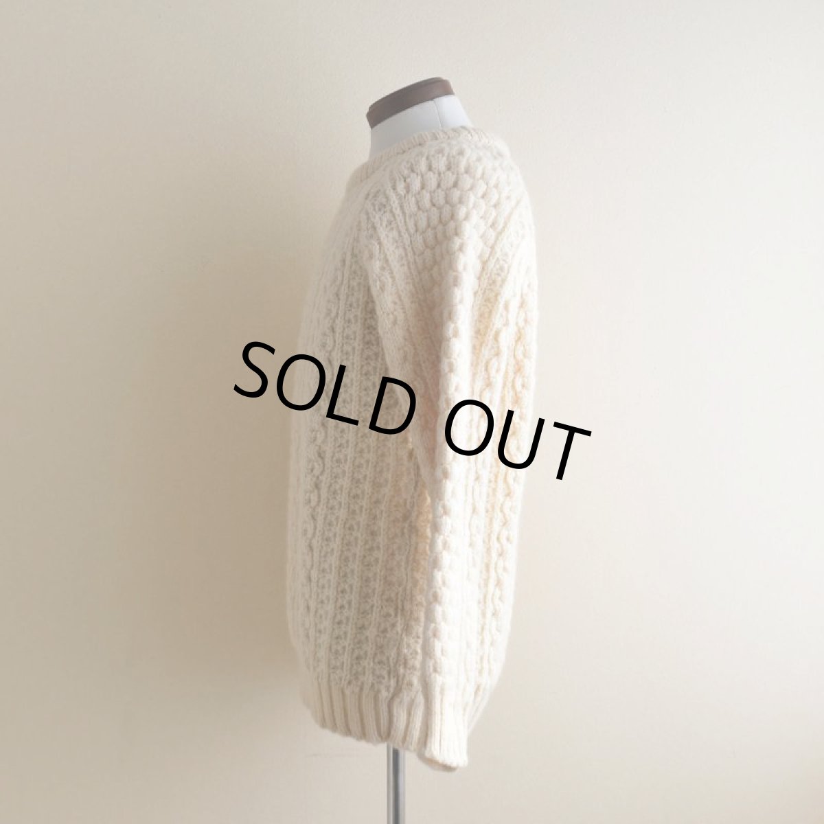 画像4: Quill Knit フィッシャーマンセーター　 "MADE IN IRELAND"　 表記44  (4)