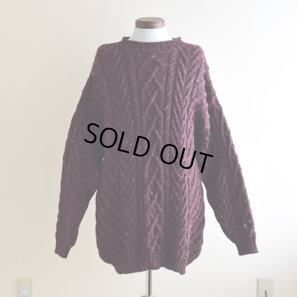 画像1: 1990s LANDS'END フィッシャーマンセーター　 "MADE IN ENGLAND"　 表記XL(WOMENS REGULAR)  (1)