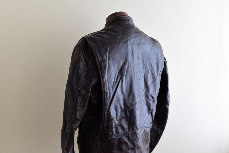 1970s Lesco LEATHERS シングルライダースジャケット 表記42 - 古着屋
