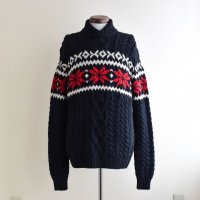 Polo by RalphLauren 雪柄ウールセーター　 "HAND KNIT"　 表記L 