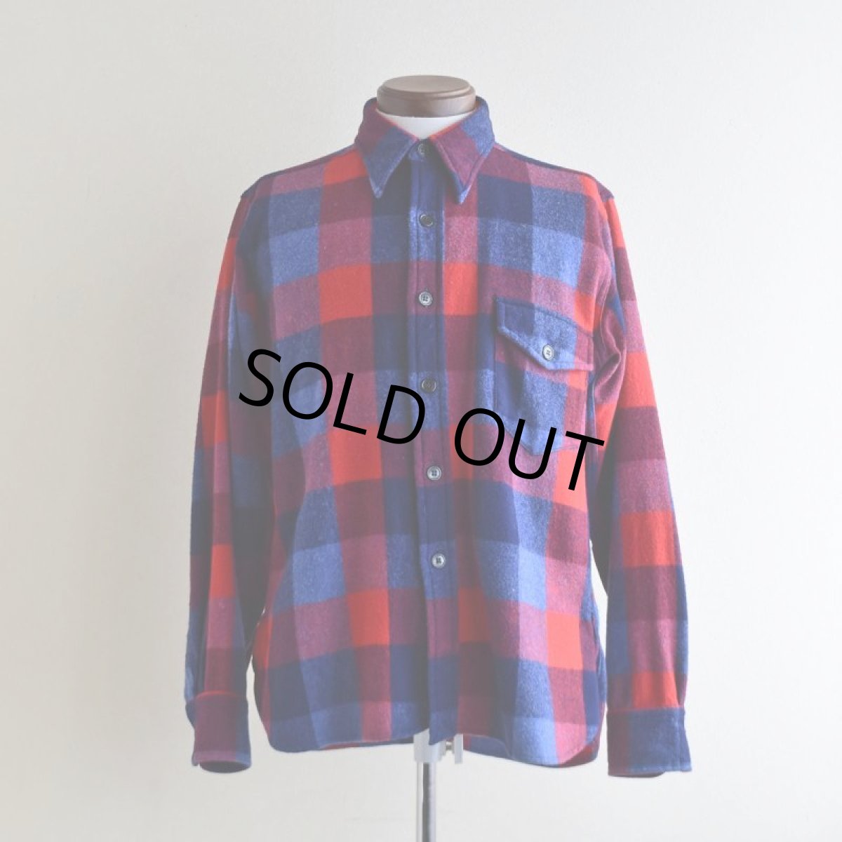 画像1: 1940s McGREGOR マチ付きウールシャツ　 表記M  (1)