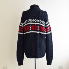 画像3: Polo by RalphLauren 雪柄ウールセーター　 "HAND KNIT"　 表記L  (3)