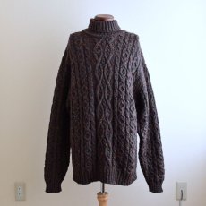 画像1: 1990s L.L.Bean タートルネック フィッシャーマンセーター　  "MADE IN IRELAND"　 表記XL  (1)