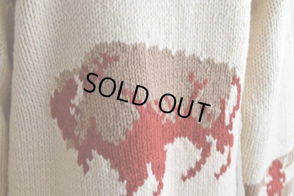 画像12: 1960s バイソン柄カウチンセーター　 実寸ML 