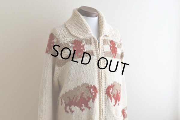 画像5: 1960s バイソン柄カウチンセーター　 実寸ML 