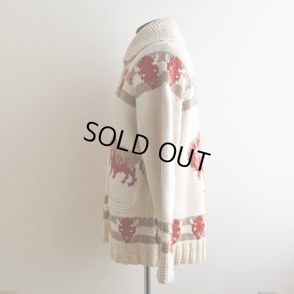 画像4: 1960s バイソン柄カウチンセーター　 実寸ML 