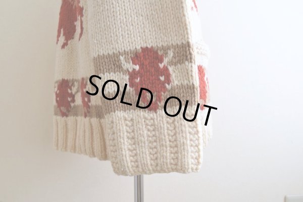 画像9: 1960s バイソン柄カウチンセーター　 実寸ML 