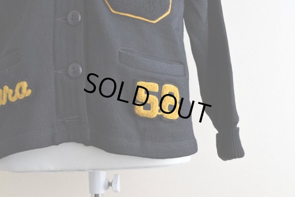 画像10: 1950s COLEMAN KNITTING MILLS レタードカーディガン　  "BLACK"　 実寸S 