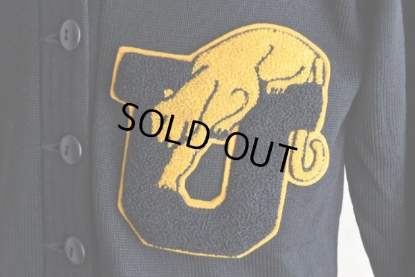 画像8: 1950s COLEMAN KNITTING MILLS レタードカーディガン　  "BLACK"　 実寸S 