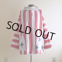 1990s MICHIGAN RAG 星条旗柄コットンパーカー　 "MADE IN USA"　 表記S/M 