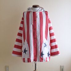 画像1: 1990s MICHIGAN RAG 星条旗柄コットンパーカー　 "MADE IN USA"　 表記S/M  (1)