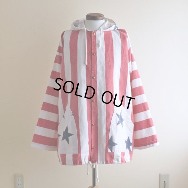 画像1: 1990s MICHIGAN RAG 星条旗柄コットンパーカー　 "MADE IN USA"　 表記S/M 