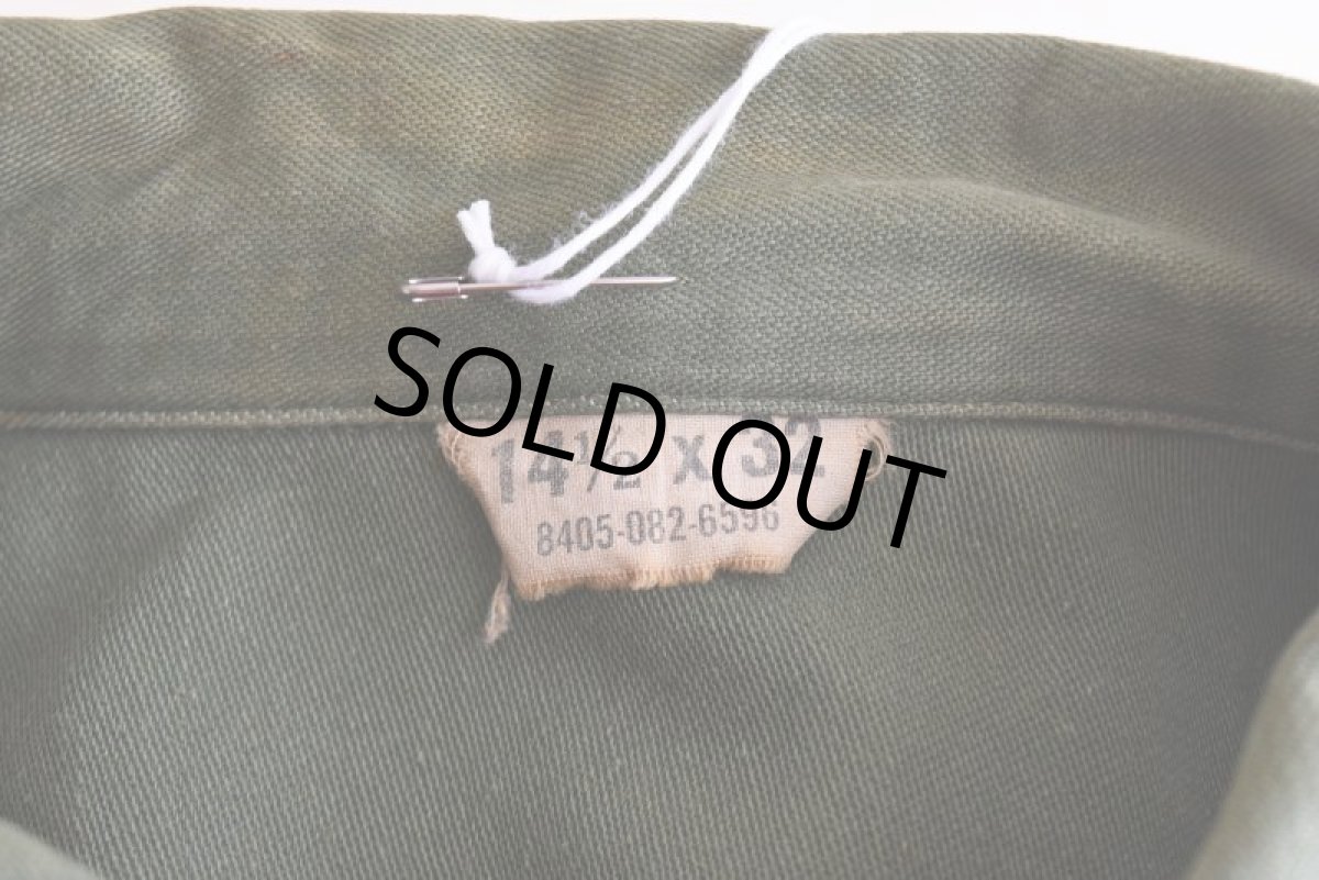 画像5: 1960s US.ARMY OG107 ユーティリティシャツ　 "2nd"　 表記14 1/2×32  (5)