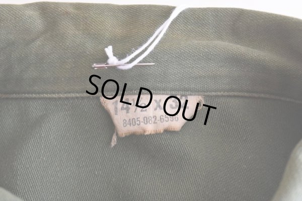 画像5: 1960s US.ARMY OG107 ユーティリティシャツ  "2nd"  表記14 1/2×32