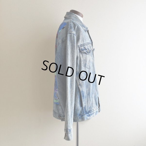 画像4: 1990s ELVIS 監獄ロック ペイントデニムジャケット  表記M((実寸L-XL))