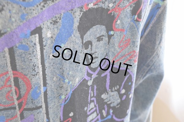 画像17: 1990s ELVIS 監獄ロック ペイントデニムジャケット  表記M((実寸L-XL))