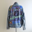 画像1: 1990s ELVIS 監獄ロック ペイントデニムジャケット　<br>表記M((実寸L-XL))<br> (1)