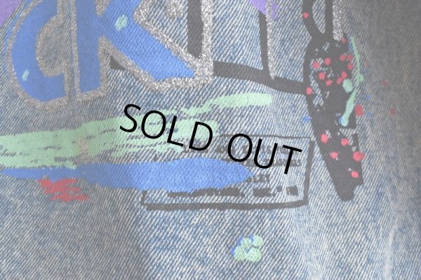 画像15: 1990s ELVIS 監獄ロック ペイントデニムジャケット  表記M((実寸L-XL))