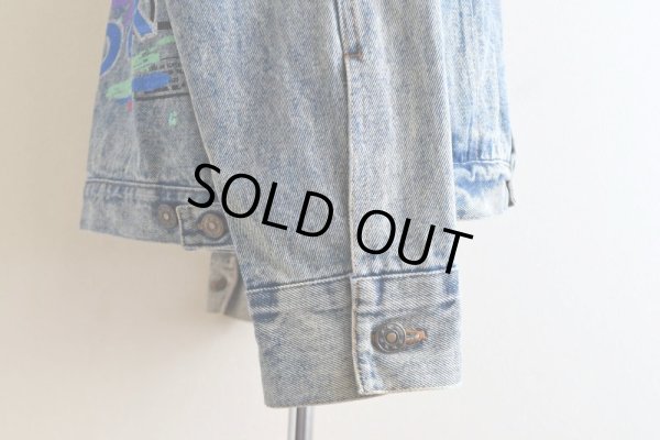 画像11: 1990s ELVIS 監獄ロック ペイントデニムジャケット  表記M((実寸L-XL))