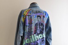 画像13: 1990s ELVIS 監獄ロック ペイントデニムジャケット　 表記M((実寸L-XL))  (13)
