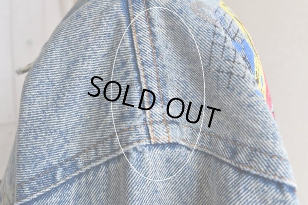 画像20: 1990s ELVIS 監獄ロック ペイントデニムジャケット  表記M((実寸L-XL))