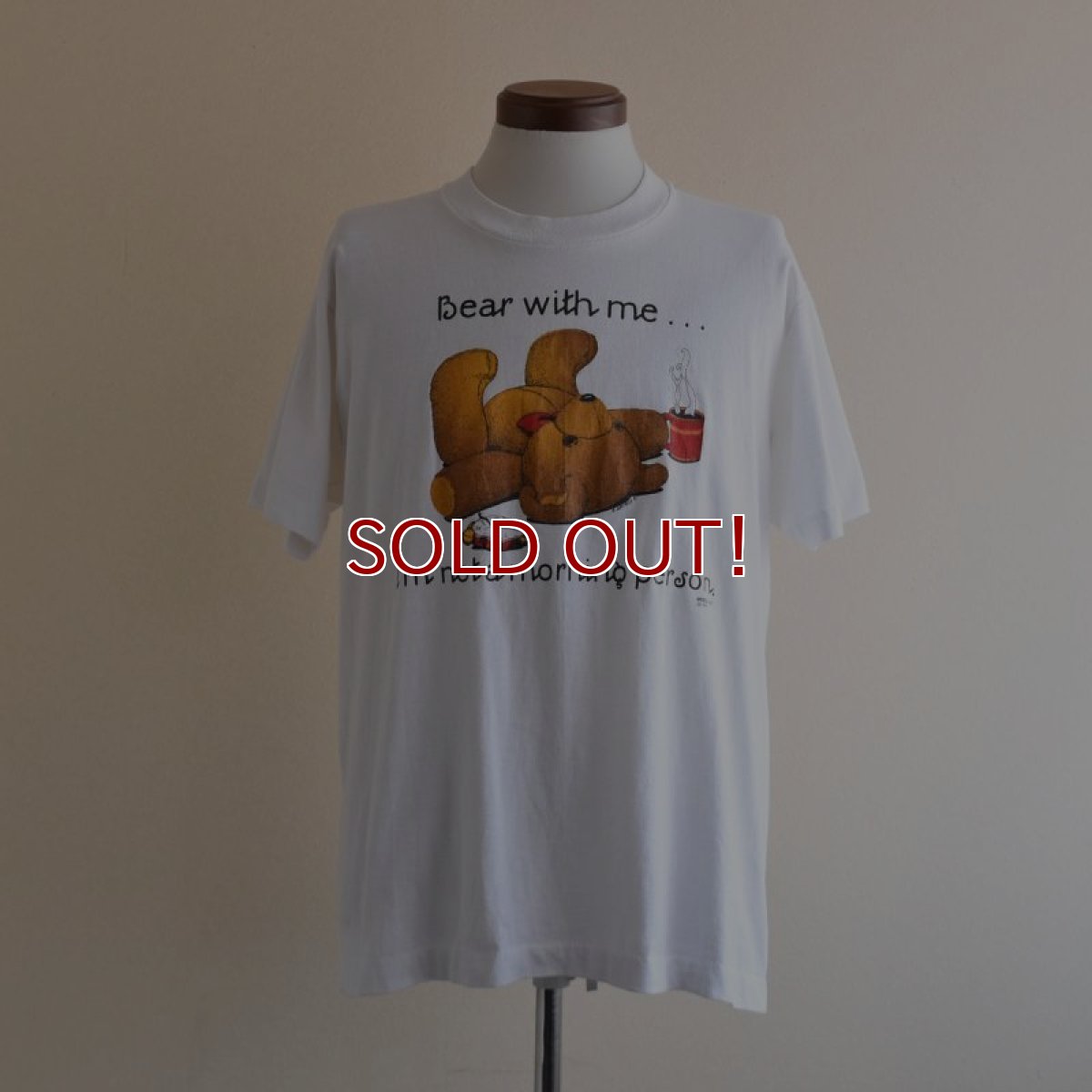 画像1: 1990s 朝が苦手なクマさんTシャツ　 "MADE IN USA"　 表記L  (1)