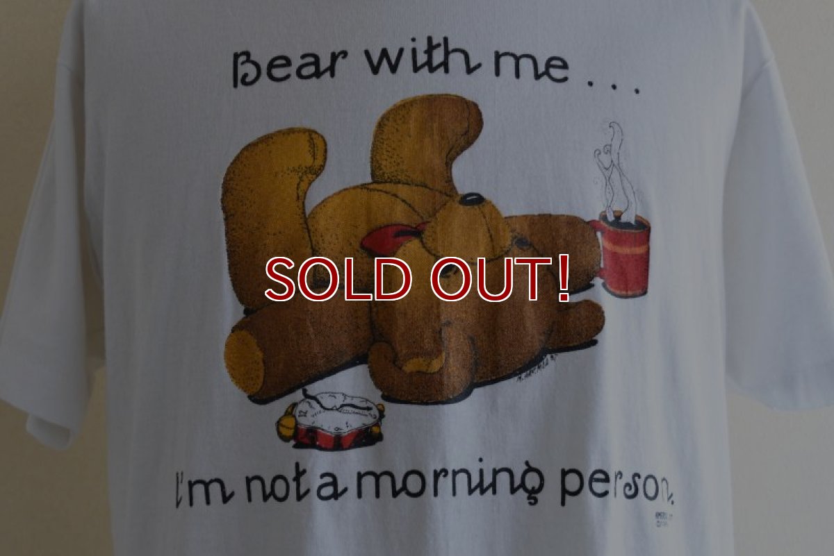 画像8: 1990s 朝が苦手なクマさんTシャツ　 "MADE IN USA"　 表記L  (8)