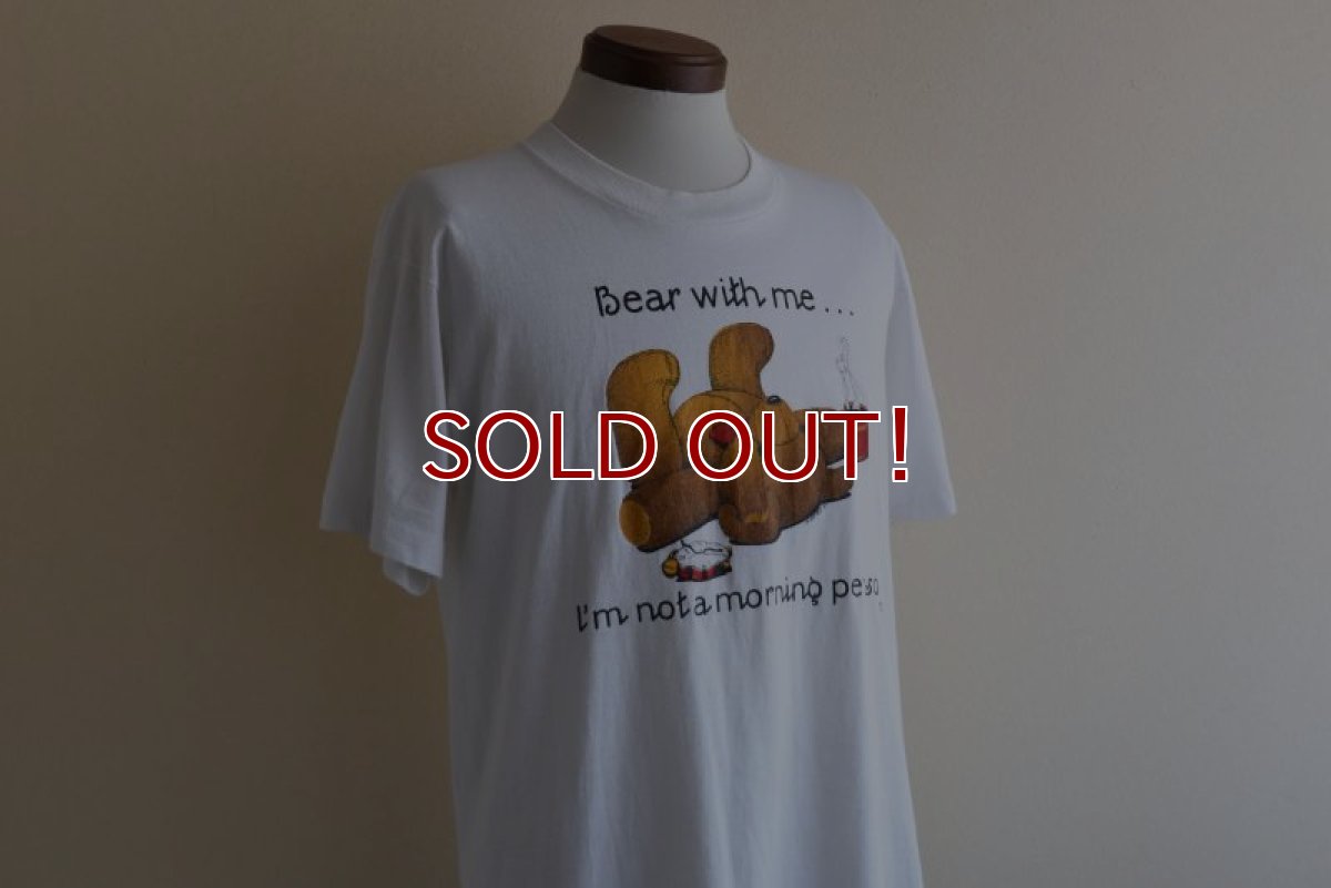 画像6: 1990s 朝が苦手なクマさんTシャツ　 "MADE IN USA"　 表記L  (6)