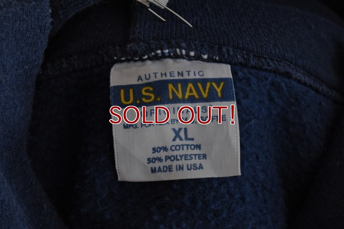 画像5: US.NAVY スウェットパーカー　 "MADE IN USA"　 表記XL  (5)