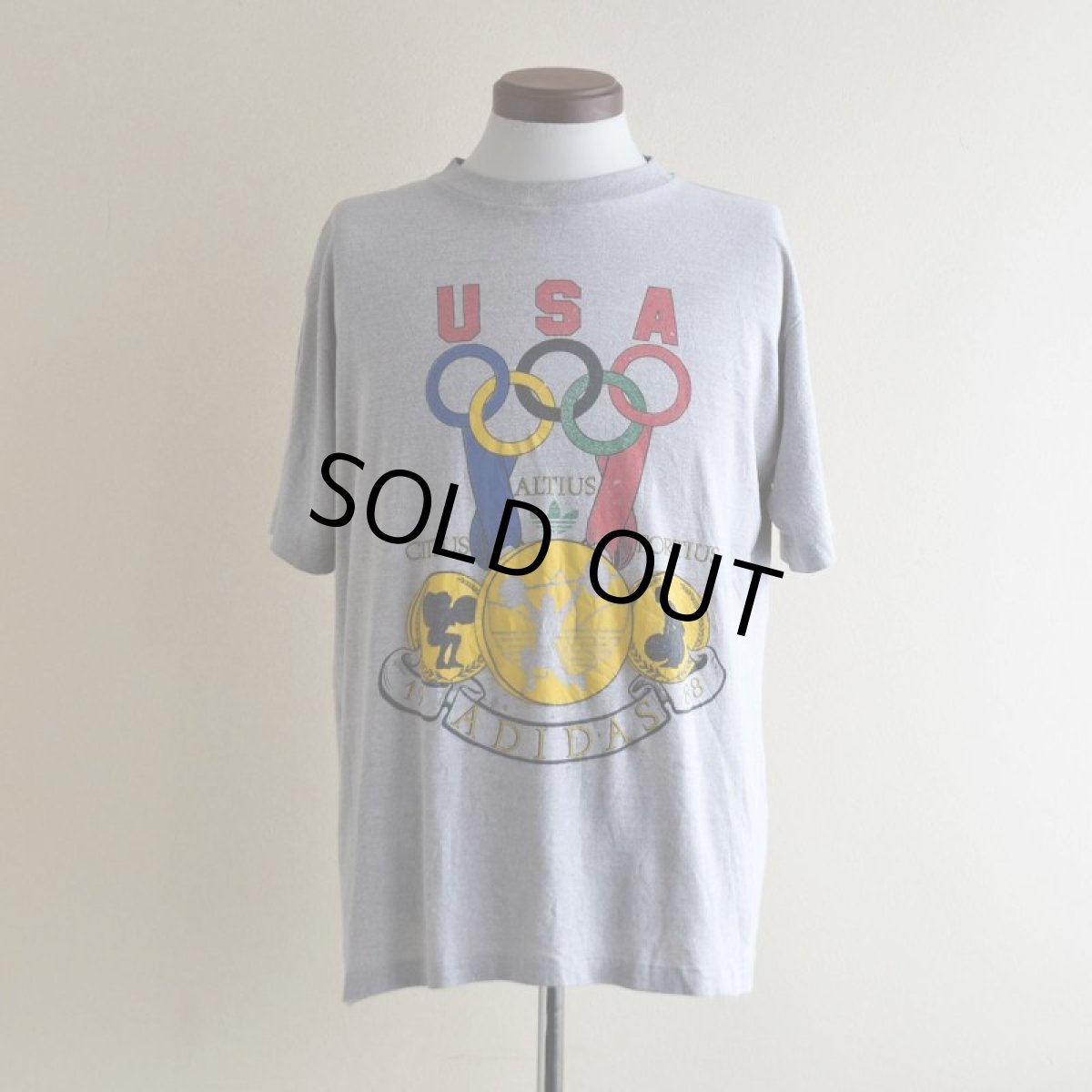 画像1: 1980s adidas オリンピックTシャツ　 "MADE IN USA"　 表記XL  (1)