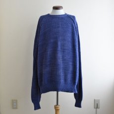 画像1: 1980s L.L.Bean インディゴ風コットンセーター　 "MADE IN USA"　 表記XL-TALL  (1)