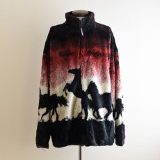画像1: 1990s BLACK MOUNTAIN 馬柄フリースジャケット　 "MADE IN USA"　 表記2XL  (1)