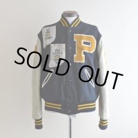 1980s HOLLOWAY 袖レザースタジャン　 "MADE IN USA"　 表記M 
