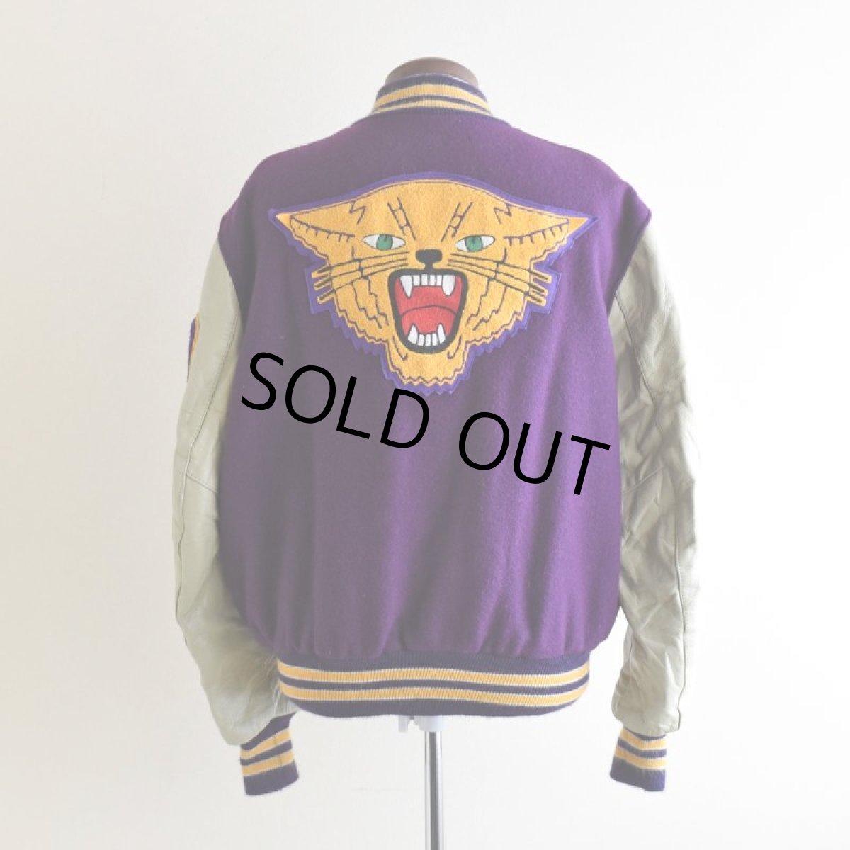 画像1: 1980s DeLONG 袖レザースタジャン　 "MADE IN USA"　 表記44  (1)