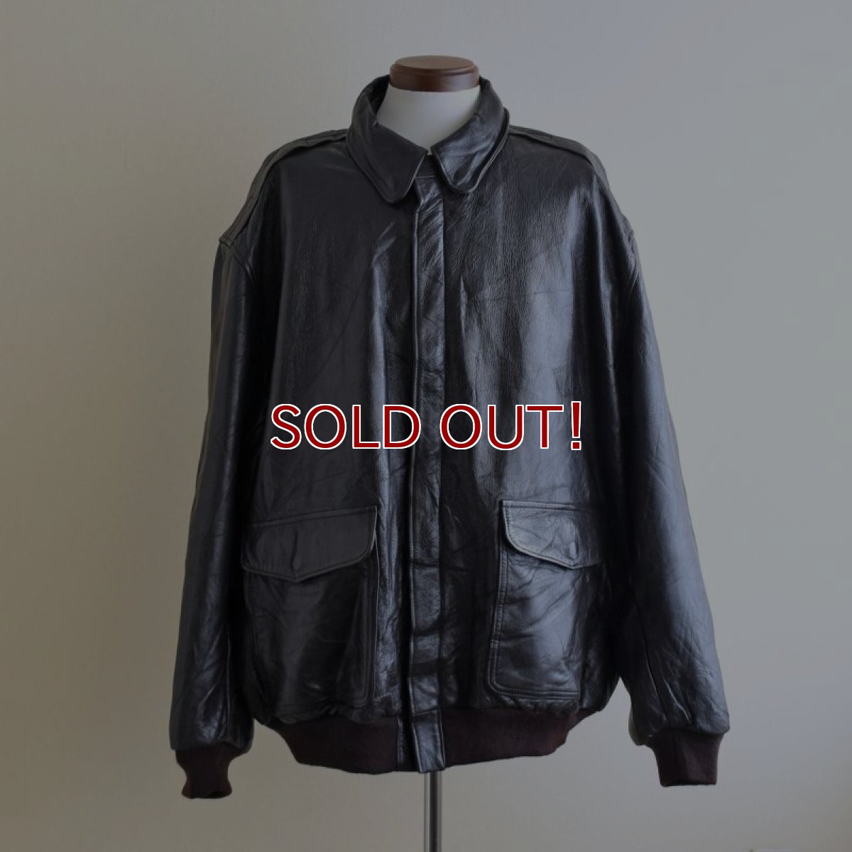 画像1: 1990s L.L.Bean A-2 TYPE レザージャケット　 "MADE IN USA"　 表記XXL-TALL  (1)