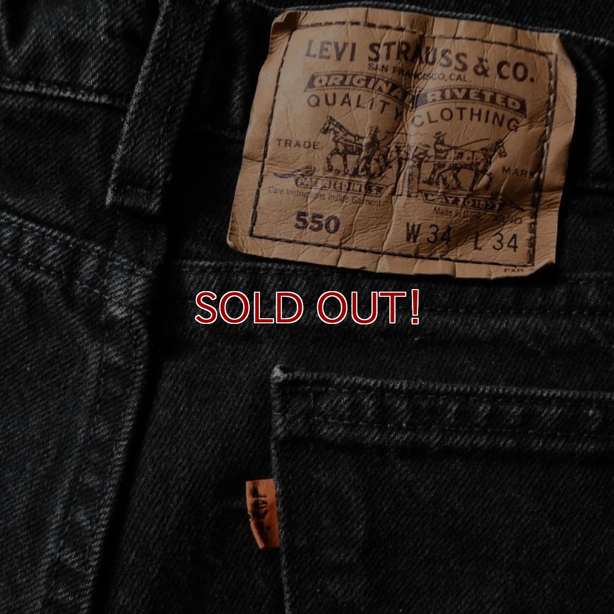 画像2: 1990s Levi's 550ブラック /オレンジタブ　 "MADE IN USA"　 表記W34 L34  (2)